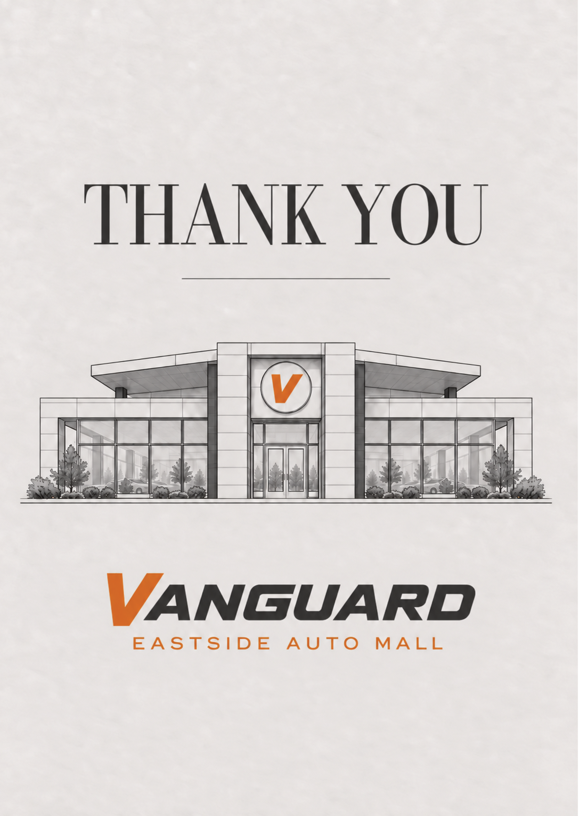 Vanguard Auto Group Thank You Card front